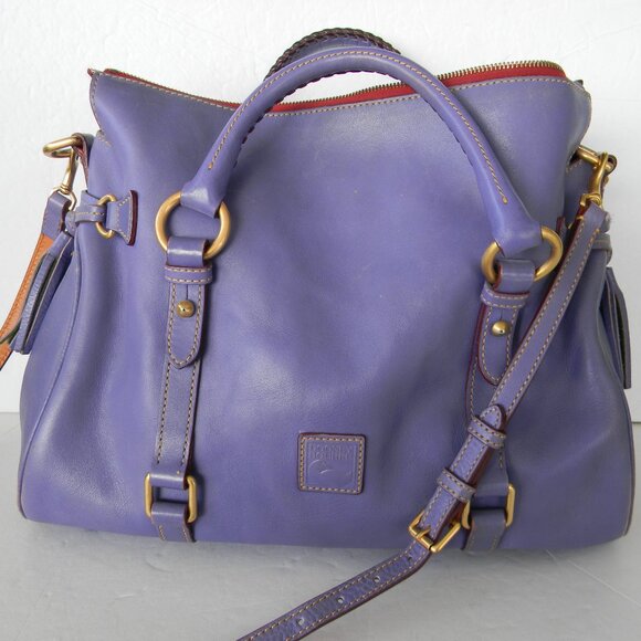 DOONEY & BOURKE FLORENTINE (LARGEST) LEATHER SATCHEL/CROSSBODY LAVENDER PURPLE! - Picture 1 of 14